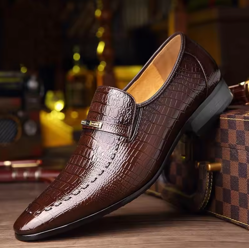 Krokodillen - Zapatos de piel cómodos y lujosos para hombre